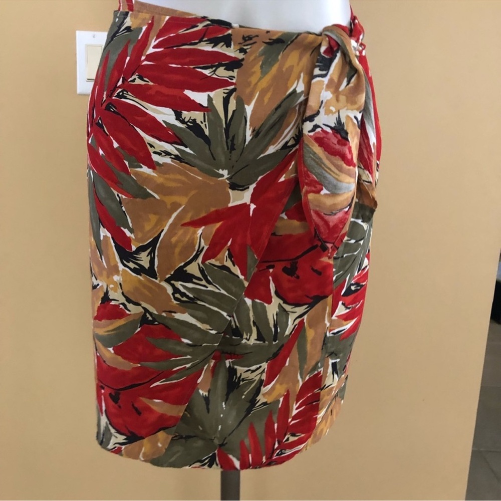 Vintage Tropical Floral Wrap Skirt by Rumours - Size M - Picture 4 of 12